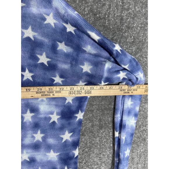 Rock & Republic Sweater Womens Size Large Blue Star Long Sleeve Lightweight Knit - Picture 5 of 6